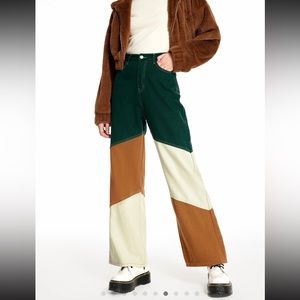 Cider Denim Patchy Color Block Wide Leg Pants Size Medium/6